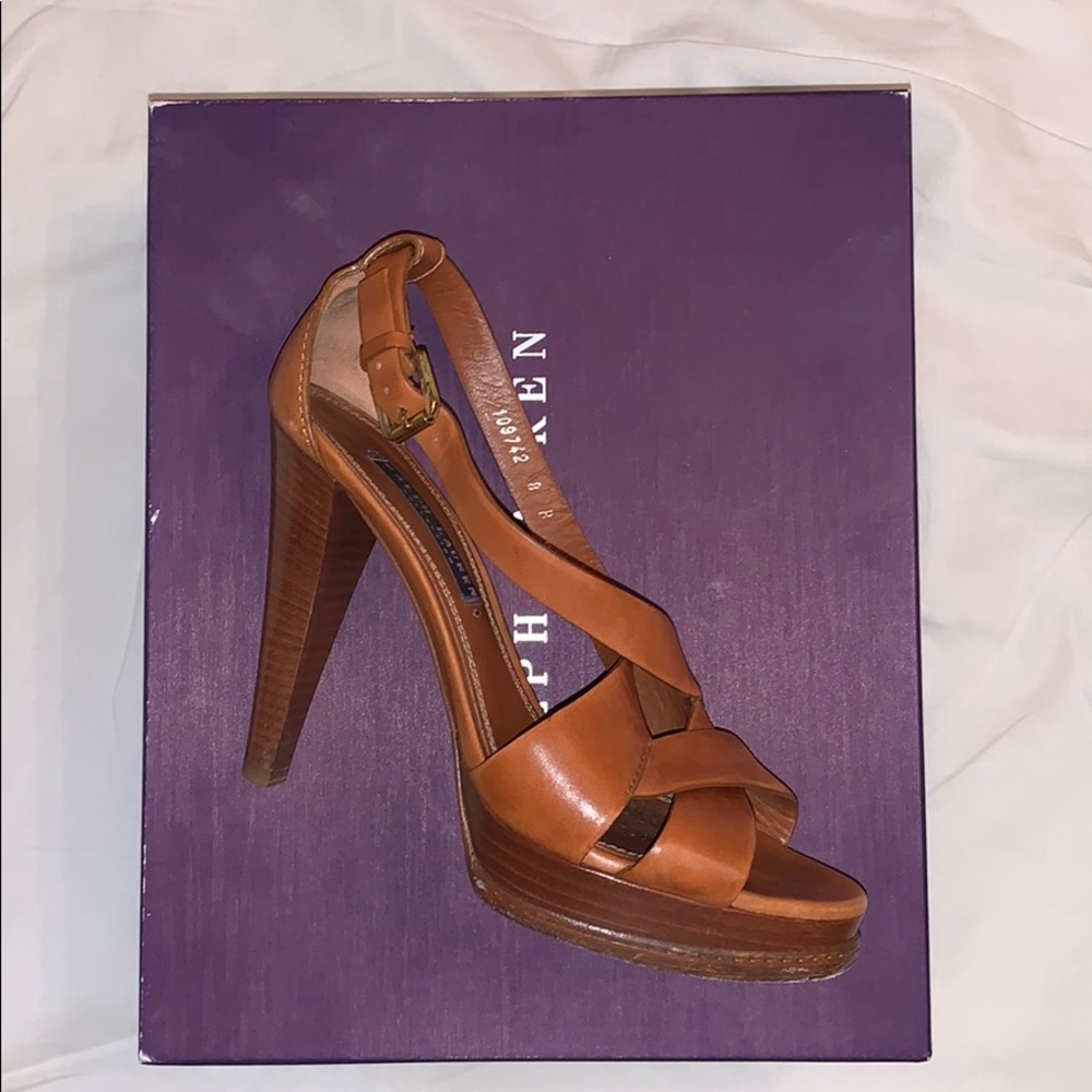 Ralph Lauren Carrie RL Gold Sport Calf 8B